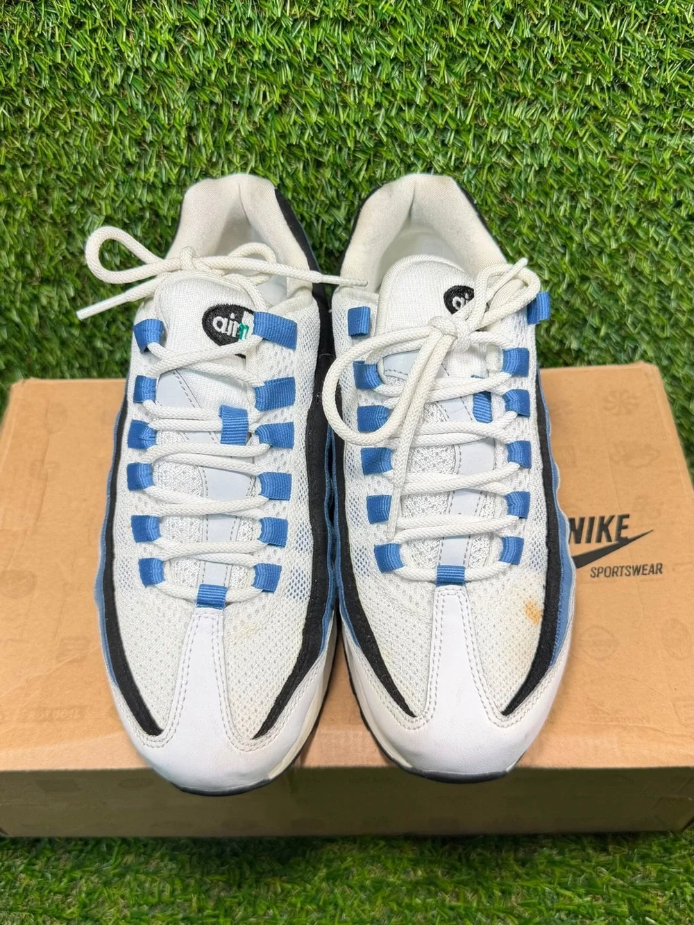 Nike Air Max 95 GS New Green Blue Slate 307565-105 Size 5Y Vintage 2009 OG Box